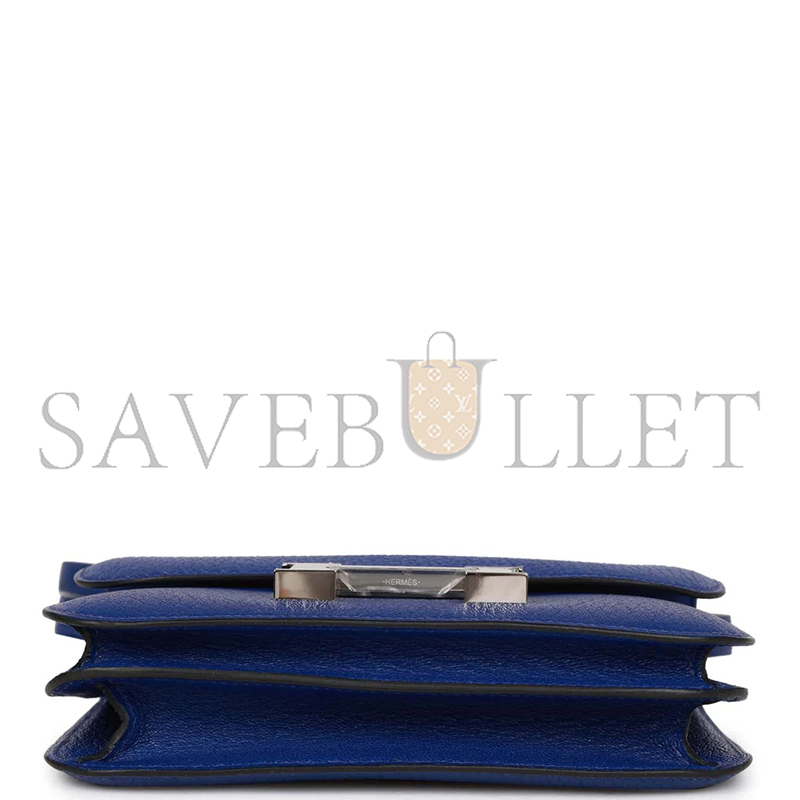 H**me5 constance 18 bleu electric chevre palladium hardware (19*15*4cm)